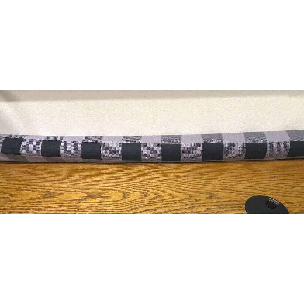 Handmade Cotton Flannel Draft Blocker 36" Gray Buffalo Check Unfilled Door Snake